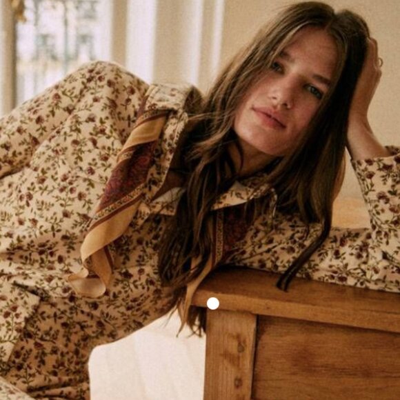 Sezane Alba Shirt Miranda Ecru Print - Size 38 - Picture 7 of 7